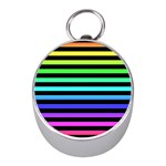 Rainbow Stripes Mini Silver Compasses