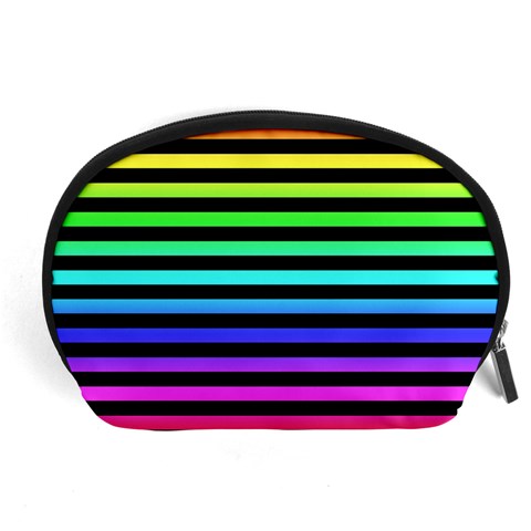 Rainbow Stripes Accessory Pouch (Large) from ArtsNow.com Front