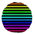 Rainbow Stripes Large 18  Premium Flano Round Cushions