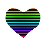 Rainbow Stripes Standard 16  Premium Flano Heart Shape Cushions