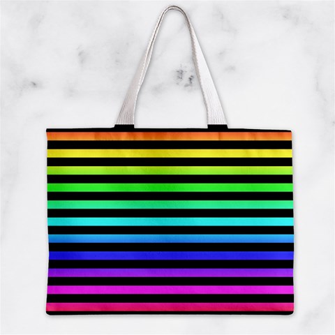 Rainbow Stripes Zipper Mini Tote Bag from ArtsNow.com Front