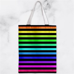 Rainbow Stripes Zipper Classic Tote Bag from ArtsNow.com Back
