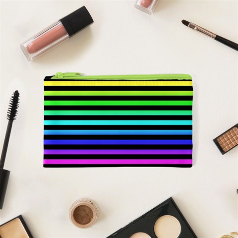 Rainbow Stripes Cosmetic Bag (XS) from ArtsNow.com Front