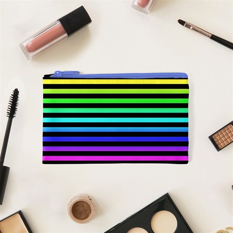 Rainbow Stripes Cosmetic Bag (XS) from ArtsNow.com Front
