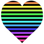 Rainbow Stripes Wooden Puzzle Heart