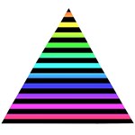 Rainbow Stripes Wooden Puzzle Triangle