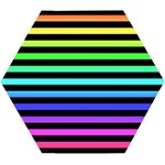 Rainbow Stripes Wooden Puzzle Hexagon