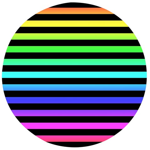 Rainbow Stripes Wooden Bottle Opener (Round) from ArtsNow.com Front