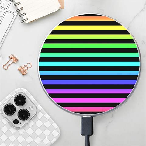 Rainbow Stripes Wireless Charger from ArtsNow.com Front