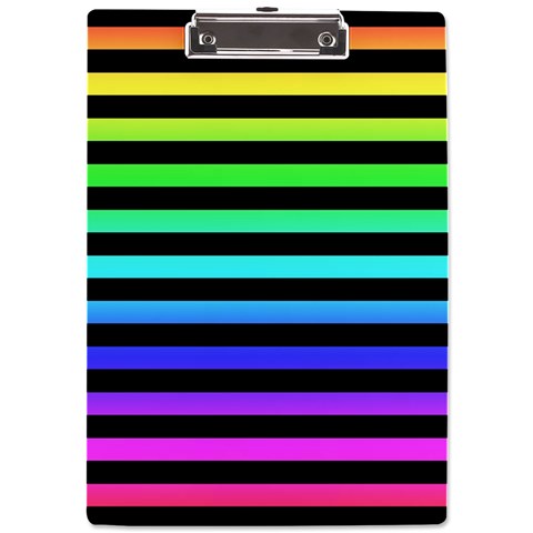 Rainbow Stripes A4 Clipboard from ArtsNow.com Front