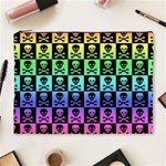 Rainbow Skull Checkerboard Cosmetic Bag (XL)