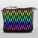 Rainbow Skull Checkerboard Messenger Bag