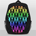 Rainbow Skull Checkerboard Backpack Bag