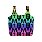 Rainbow Skull Checkerboard Full Print Recycle Bag (S)