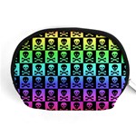 Rainbow Skull Checkerboard Accessory Pouch (Medium)