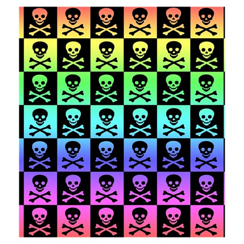 Rainbow Skull Checkerboard Drawstring Pouch (Medium) from ArtsNow.com Front