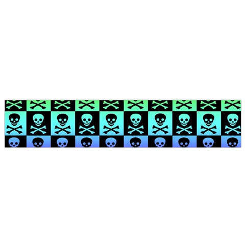 Rainbow Skull Checkerboard Small Flano Scarf from ArtsNow.com Front
