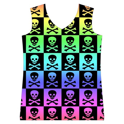 Rainbow Skull Checkerboard Women s Basketball Tank Top from ArtsNow.com Front