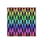 Rainbow Skull Checkerboard Satin Bandana Scarf