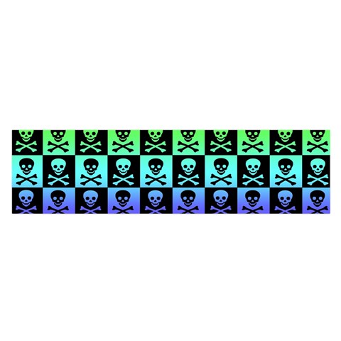 Rainbow Skull Checkerboard Satin Scarf (Oblong) from ArtsNow.com Front