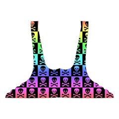 Rainbow Skull Checkerboard Got No Strings Sports Bra from ArtsNow.com Front