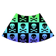 Rainbow Skull Checkerboard Skater Dress Swimsuit from ArtsNow.com Skirt Front