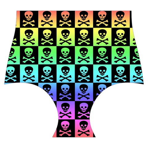 Rainbow Skull Checkerboard Skater Dress Swimsuit from ArtsNow.com Bottom Front