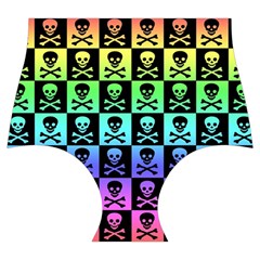 Rainbow Skull Checkerboard Skater Dress Swimsuit from ArtsNow.com Bottom Front