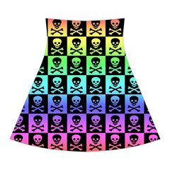 Rainbow Skull Checkerboard Halter Dress Swimsuit  from ArtsNow.com Back Skirt