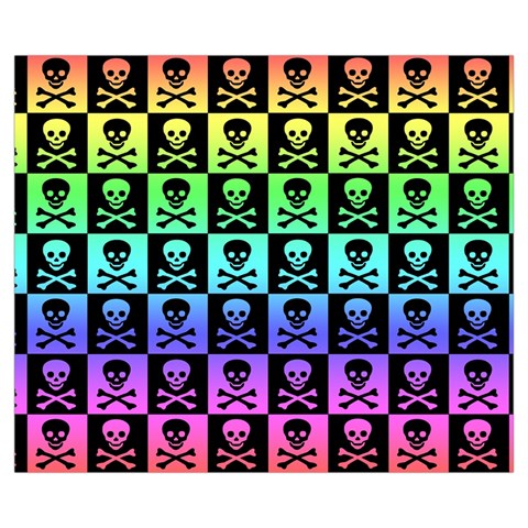 Rainbow Skull Checkerboard Zipper Medium Tote Bag from ArtsNow.com Front