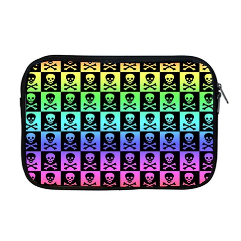 Rainbow Skull Checkerboard Apple MacBook Pro 17  Zipper Case from ArtsNow.com Front