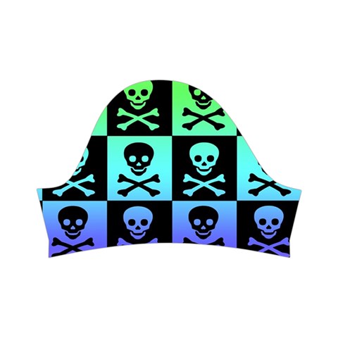 Rainbow Skull Checkerboard Kids  Short Sleeve Velvet Dress from ArtsNow.com Left Sleeve