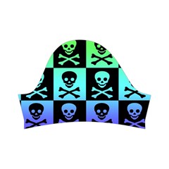 Rainbow Skull Checkerboard Kids  Short Sleeve Velvet Dress from ArtsNow.com Left Sleeve