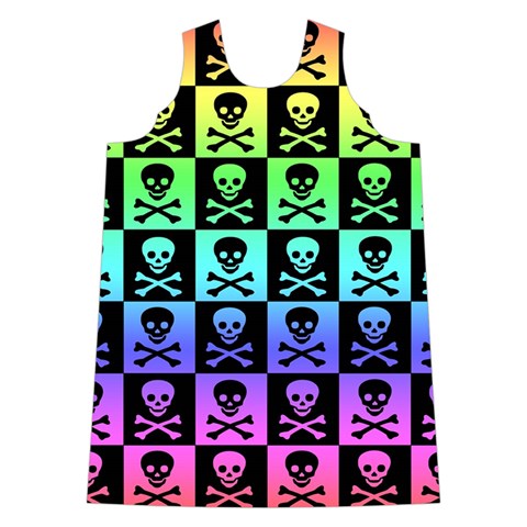 Rainbow Skull Checkerboard Shoulder Cutout Velvet One Piece from ArtsNow.com Front