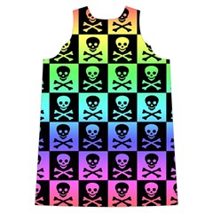 Rainbow Skull Checkerboard Shoulder Cutout Velvet One Piece from ArtsNow.com Back