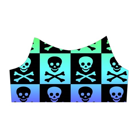Rainbow Skull Checkerboard Shoulder Cutout Velvet One Piece from ArtsNow.com Left Sleeve
