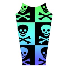 Rainbow Skull Checkerboard Velvet Long Sleeve Shoulder Cutout Dress from ArtsNow.com Right Sleeve