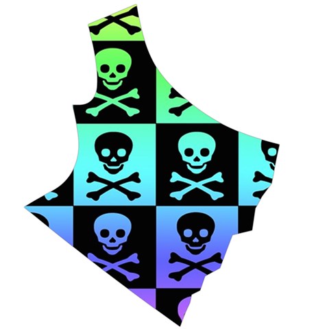 Rainbow Skull Checkerboard Cap Sleeve Wrap Front Dress from ArtsNow.com Front Right