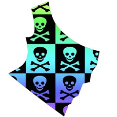 Rainbow Skull Checkerboard Cap Sleeve Wrap Front Dress from ArtsNow.com Front Right