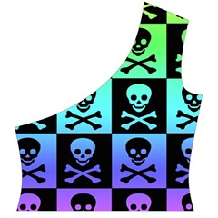 Rainbow Skull Checkerboard Cap Sleeve Wrap Front Dress from ArtsNow.com Front Left