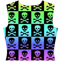 Rainbow Skull Checkerboard Cap Sleeve Wrap Front Dress from ArtsNow.com Back