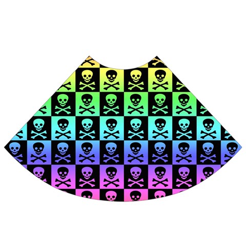 Rainbow Skull Checkerboard Cap Sleeve Wrap Front Dress from ArtsNow.com Front Dress