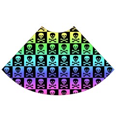 Rainbow Skull Checkerboard Cap Sleeve Wrap Front Dress from ArtsNow.com Front Dress