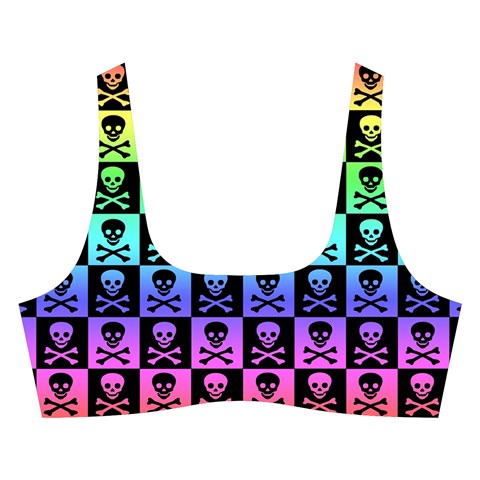 Rainbow Skull Checkerboard Cross Back Hipster Bikini Set from ArtsNow.com Front
