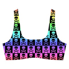 Rainbow Skull Checkerboard Cross Back Hipster Bikini Set from ArtsNow.com Front
