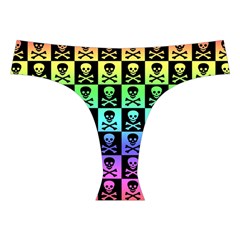 Rainbow Skull Checkerboard Cross Back Hipster Bikini Set from ArtsNow.com Front Under