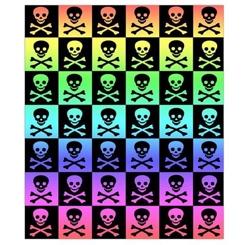 Rainbow Skull Checkerboard Waist Pouch (Large) from ArtsNow.com Back Strap