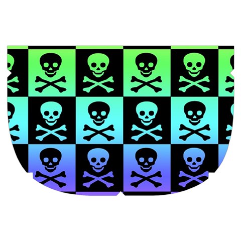 Rainbow Skull Checkerboard Make Up Case (Small) from ArtsNow.com Side Left