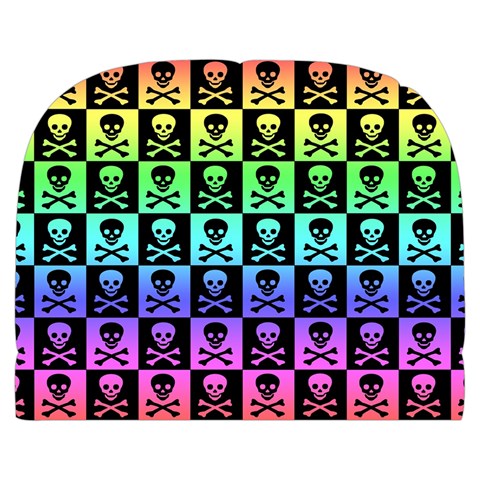 Rainbow Skull Checkerboard Make Up Case (Large) from ArtsNow.com Back