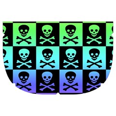 Rainbow Skull Checkerboard Make Up Case (Large) from ArtsNow.com Side Left